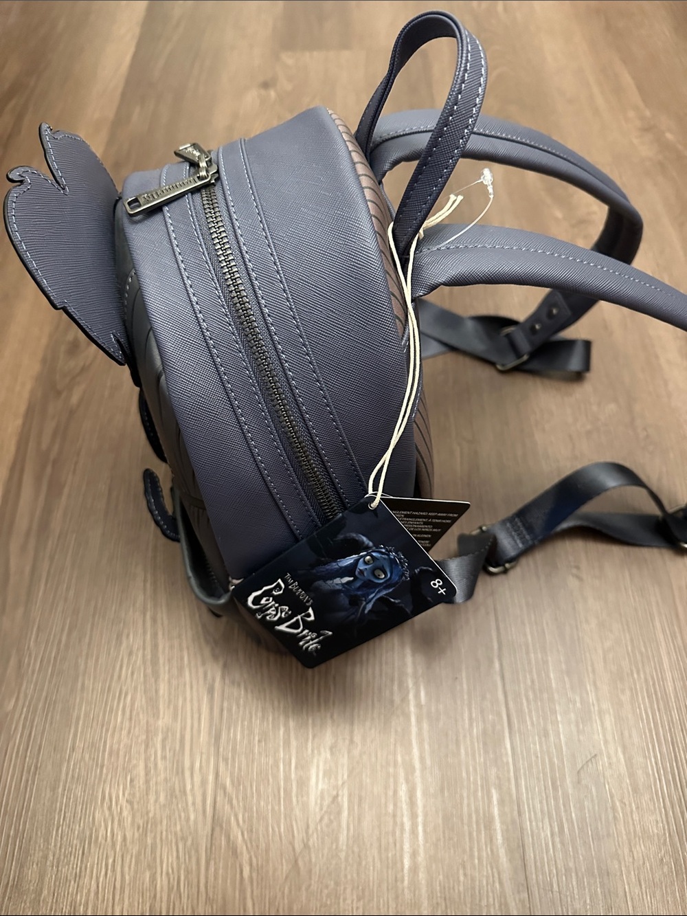 Loungefly Corpse Bride Mini Backpack in Black, Gray, White - Picture 3 of 6